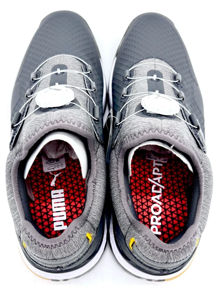 Tênis de golfe PUMA Golf Proadapt Alphacat disco tom silencioso/Puma prata/amarelo: 8 - Imagem 4 de 4