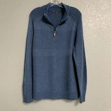 Smartwool Sweater Mens M Merino Wool Blend  Mock Neck 1/4 Zip Outdoor Preppy