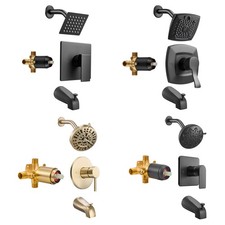 Uimoso Tub and Shower Faucet Set w/Rainfall Shower Head and Bathtub Spout Value