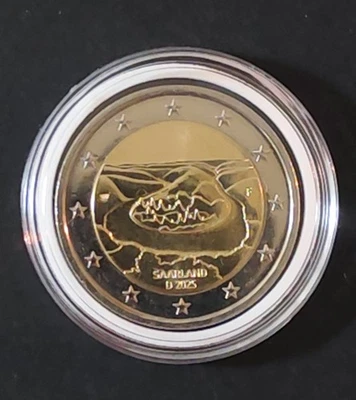 2 EURO Bankfrisch - Münze Bund BRD 2025 Mzz. F *Saarschleife Saarland* unc. unz. - Bild 1 von 2