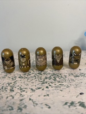 Gold Mighty Beanz Marvel Wolverine Hulk Spider-Man Cap America Green Goblin SET