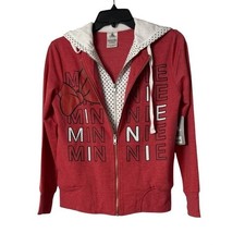 NWT Disney Apparel Girls Youth Long Sleeve Zip Hoodie Jacket Minnie Mouse Medium