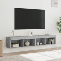 Tv-Schr?Nke Mit Led-Leuchten 2 Stk. Betongrau 80X30X30 Cm