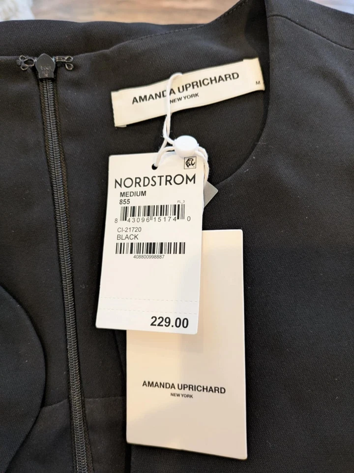 Amanda Uprichard Puzzle Cut-out Minidress in Black Lamé Size Medium  Newmarp$229 - Image 2 of 4