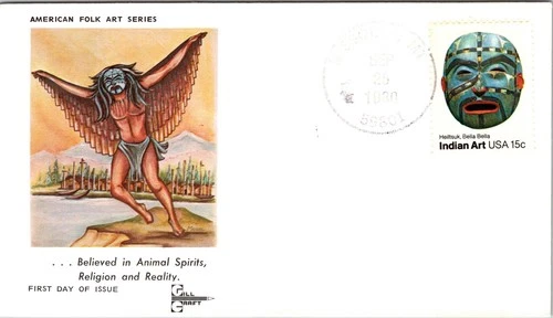 S07-6851, INDIAN MASKS, HEITSUK, BELLA BELLA, GILL CRAFT FIRST DAY COVER