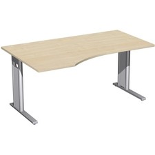 Eckschreibtisch, links, C-Fuß Pro, 720 x 1.000 mm (HxT), Breite bis 2.000 mm,