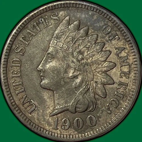 1900 Indian Head Cent Almost Uncirculated AU Coin #34537
