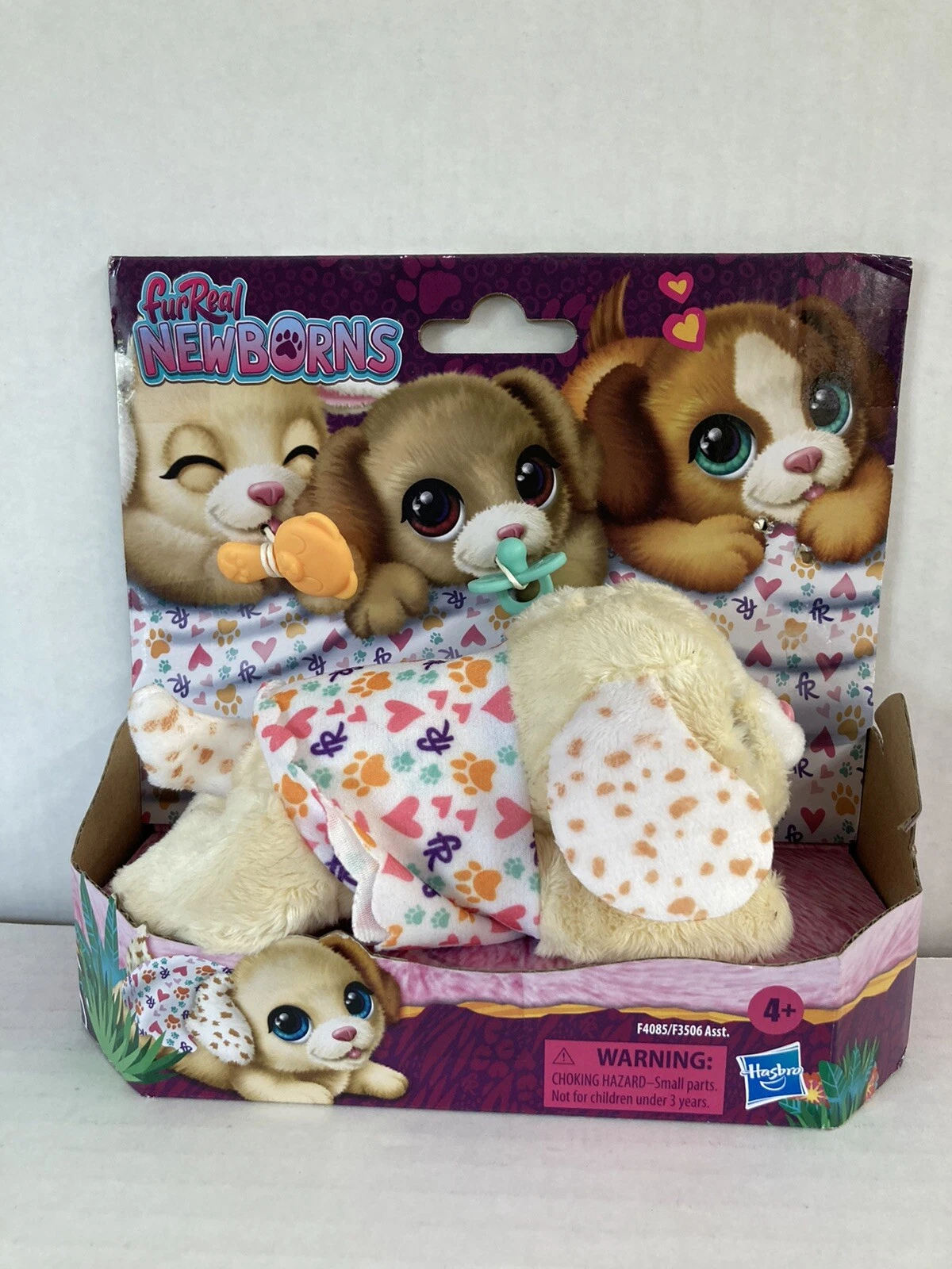 Hasboro, FurReal, Newborns, Puppy, w/ 2 accessories (brush & pacifier)