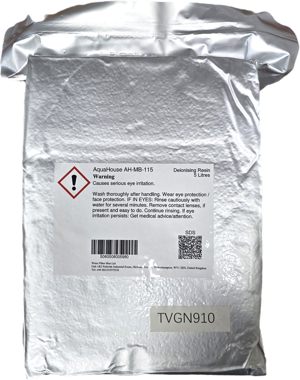 AquaHouse MB-115 Deionising Resin DI  Ion Exchange Mixed Bed, Aquatic, Window 5L