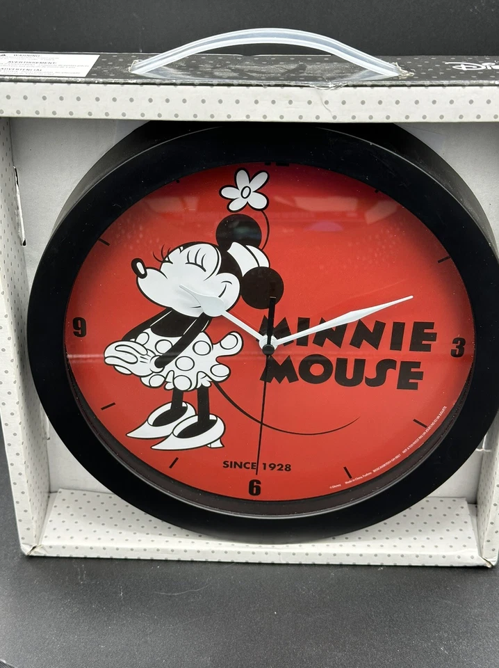 Disney Classic Minnie Mouse Since 1928 Plastic Wall Clock 9.5” SCA00R7DSY Red  - Image 3 of 4