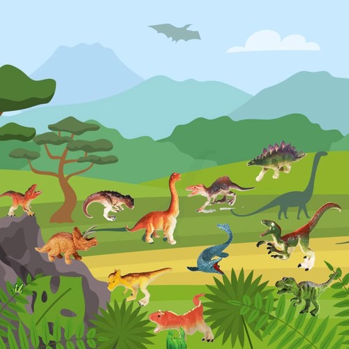 Mini juego de figuras realistas de juguete de dinosaurios de 14 piezas para niños pequeños - Imagen 3 de 7