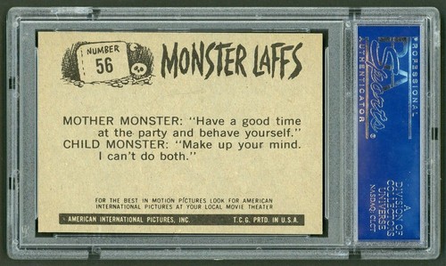 1966 Topps Monster Laffs #56 Hey Watch Those Firecrackers PSA 9OC - Picture 4 of 4