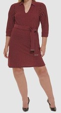 Tommy Hilfiger Women's Red Houndstooth Shirtdress Plus Size 20W