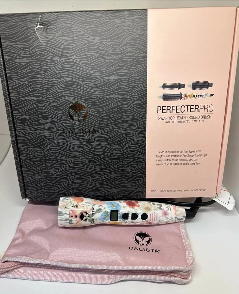 Calista Perfecter Pro Intercambiable Top Cepillo Redondo Calefactable Estilo .75" 1" 1.5" Seda Floral Foto 2 de 4