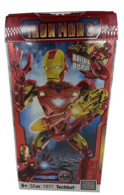Mega Blocks Iron Man 2 Mark VI- 55 Stck. - 1977 -Techbot  mit Standfuß und Lanze