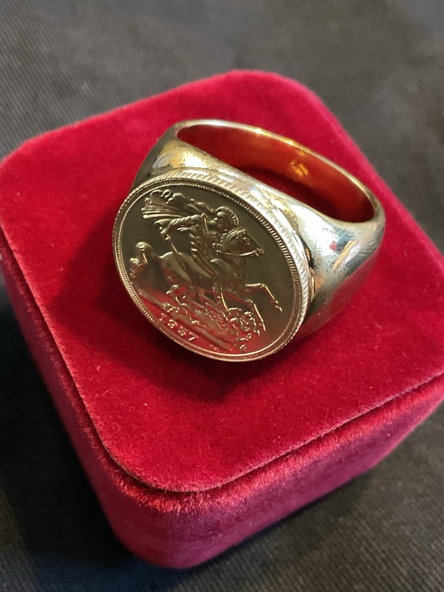 gold Plated Full Sovereign Ring UK