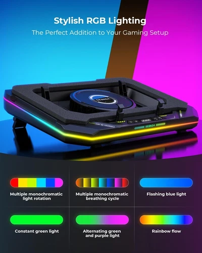 Seedan Laptop Cooling Pad - High Performance RGB Cooler For Gaming Laptop Turbo
