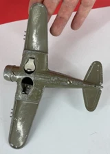 Hubley Kiddie Toy Metal Plane AIRPLANE 495 WWII Folding Wings USA RARE