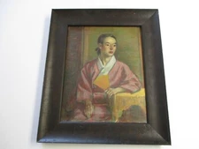 ANTIQUE PAINTING JULES  RAUSCHERT WPA AMERICAN MASTER PORTRAIT PRETTY WOMAN