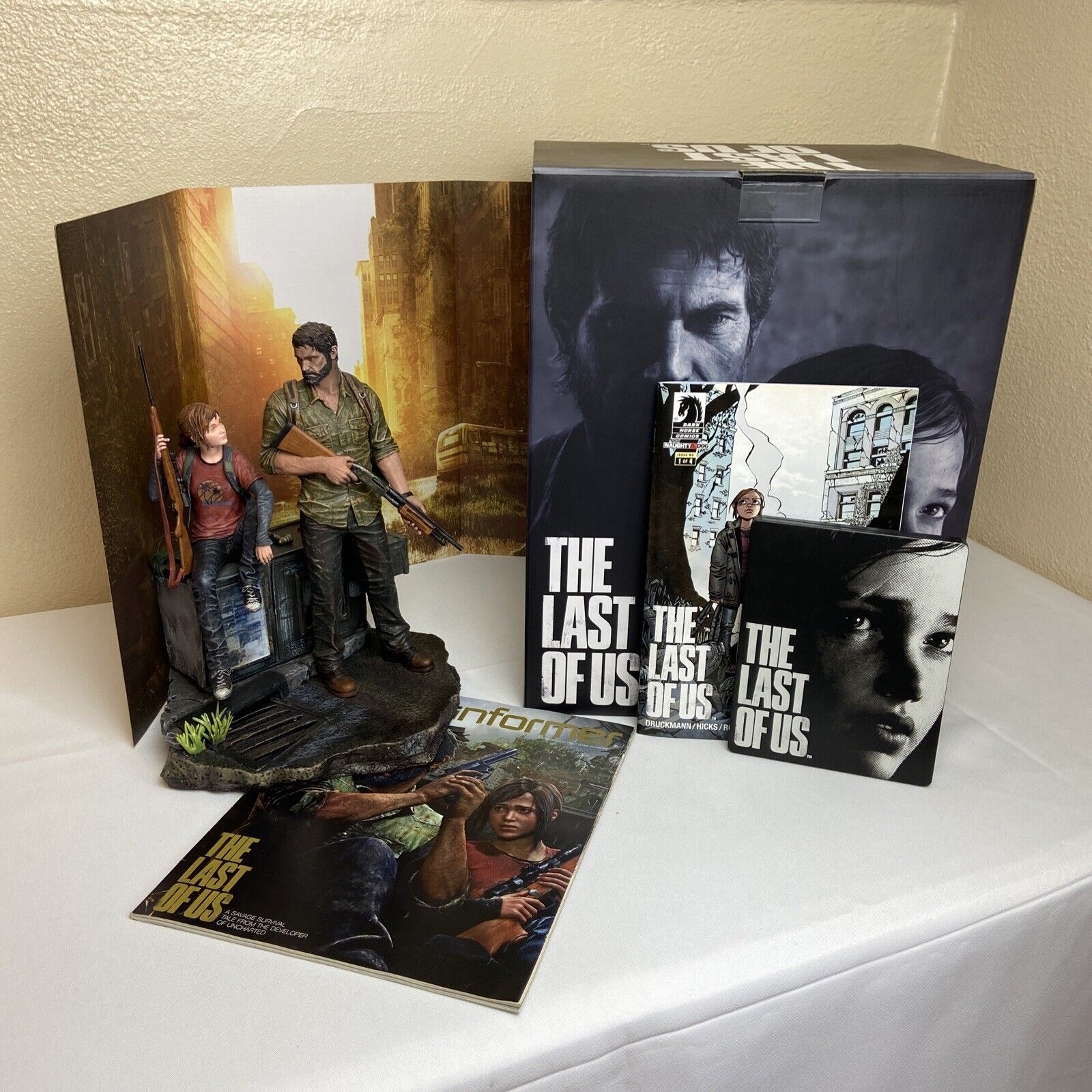 The Last of Us Post Pandemic Edition Joel & Ellie Statue PS3 Rare