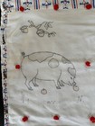 Vintage Hand Made Reversible Baby Blanket Light Quilt Farm Animals Teddy Bear — photo 6