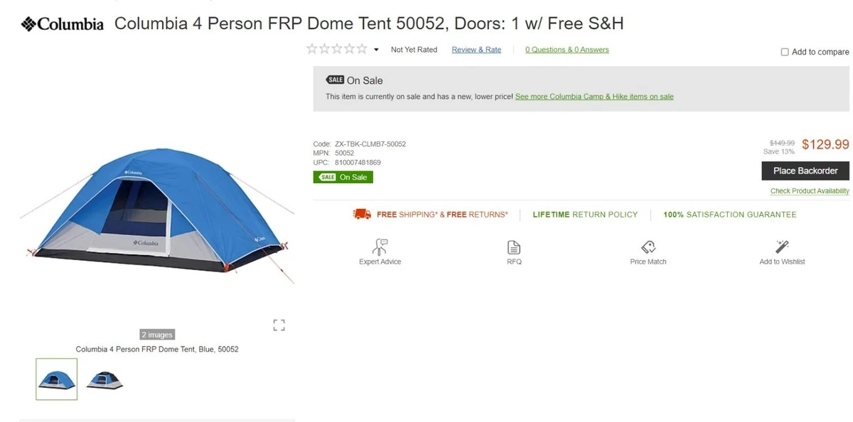 Y。 Columbia Camping Tents & Canopies for sale | eBay
