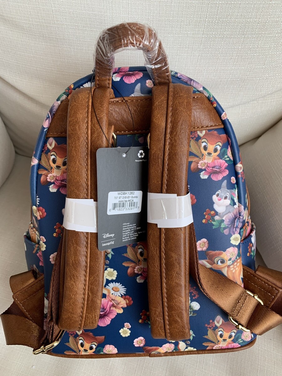 NWT Loungefly Disney Bambi Thumper Floral AOP Mini Backpack