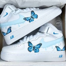 Zapatillas Personalizadas Nike Air Force Con Mariposas Efecto