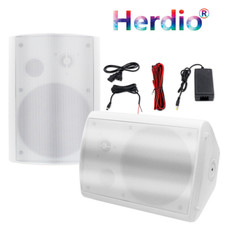 Herdio 5.25" 200W Bluetooth Indoor Outdoor Patio Deck Speakers Wall Mount 1 Pair