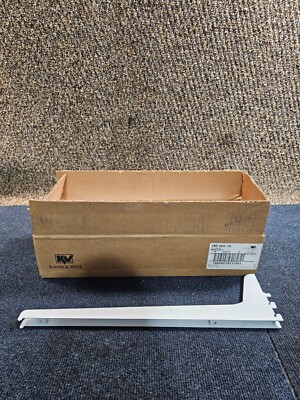 (QTY 10) Knape & Vogt 185 WH 16 -16'' White Double Slotted Wall Shelving Bracket