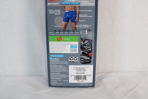 Hanes Sport Boxer Briefs Underwear X-Temp Mens Tagless Long Leg 2XL 44-46" New - 第 7/8 張圖片
