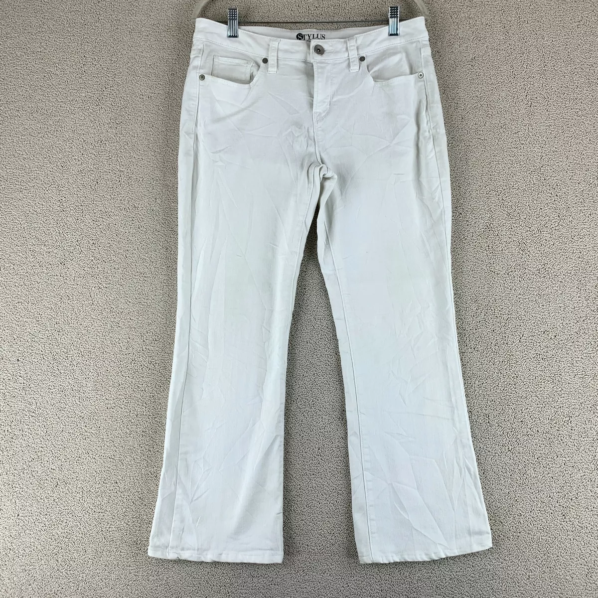 Stylus Bootcut Denim Jeans Women s 30 10 White 5 Pocket Mid Rise