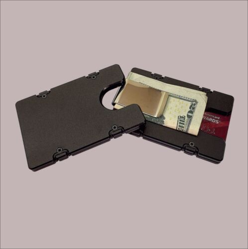 Black BILLET Aluminum Credit Card Holder/Wallet RFID Protection Money Clip - 第 1/5 張圖片