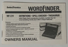 SELECTRONICS WORKFINDER WF-224 OWNERS MANUAL