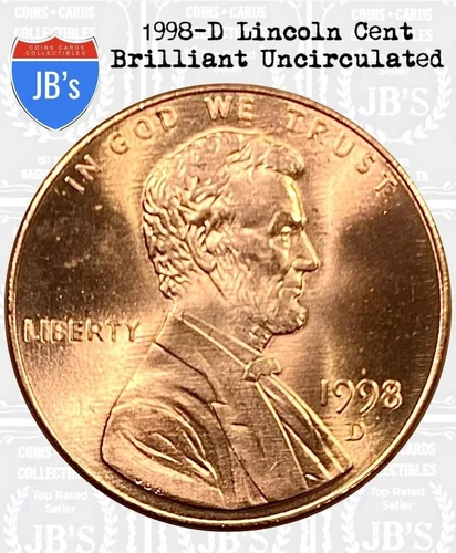 1998-D Lincoln Memorial Cent — photo from the most recent tracked eBay sale