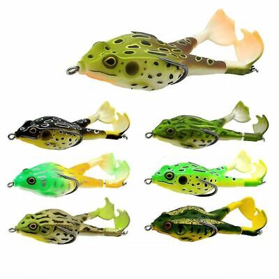 Lifelike Portable Soft Fishing Lures Bass Bait Rubber Frog Double Propellers 