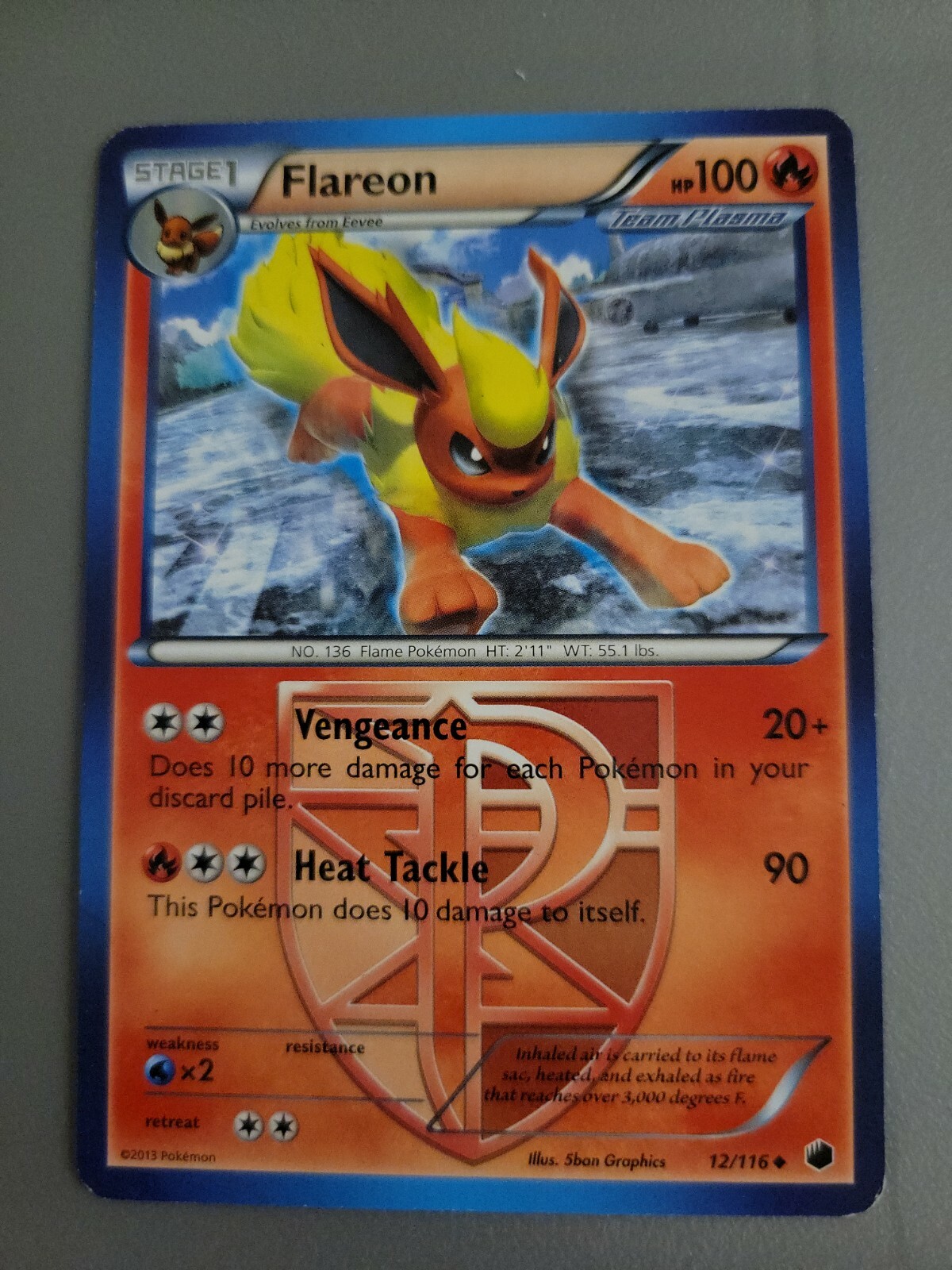 Pokemon TCG Card 2013 Black & White Plasma Freeze Flareon 12/116 Non-Holo