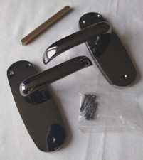 Polished Black Nickel Lever Latch Door Handles inc. fittings, by Berkeley Brass