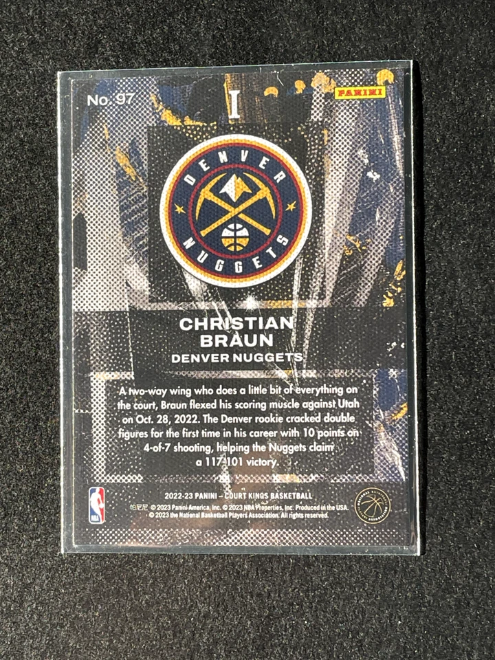 2022-23 Panini Court Kings Christian Braun Rookie RC Level I - Image 2 of 3