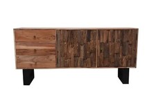 SLEEPER Kommode 2Türen / 3 Schubladen recyceltes Holz 160x40x76 cm WOLF MÖBEL