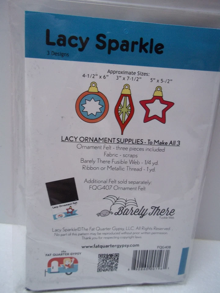 Lacy Sparkle Applique Felt Christmas Ornaments Kit - Image 2 of 2