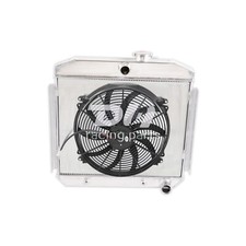 3row Alum Radiatorshroudfan Fit 1955-1957 Chevy Bel Air 210150 Series 3.8l L6