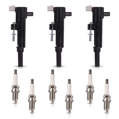 3x Ignition Coil + 6x Spark Plug for Ram Dakota 3.7L V6 UF640