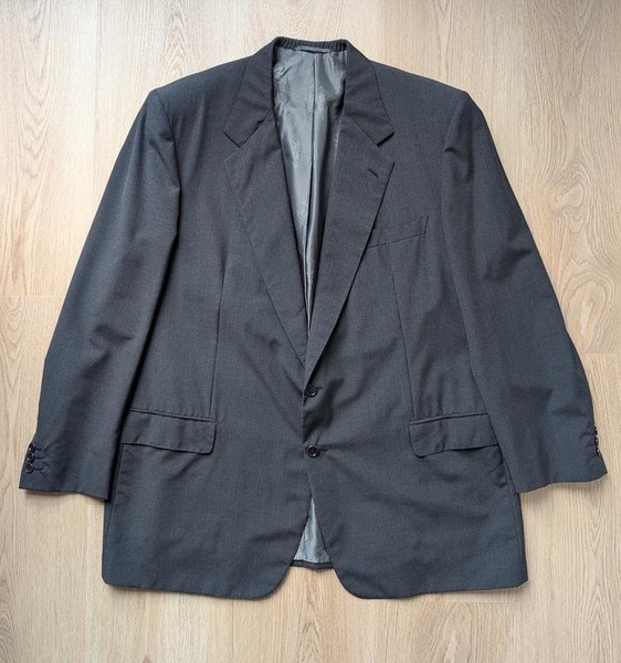 Men Brioni Suit Grey Wool 60