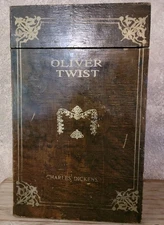 Oliver Twist  Wood Faux Book Box Wine Box Charles 14x8.5x4.25"
