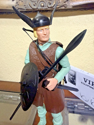 Vintage Marx Johnny West Brave Erik the Viking Warrior Figure w/ 100% accs Nice!