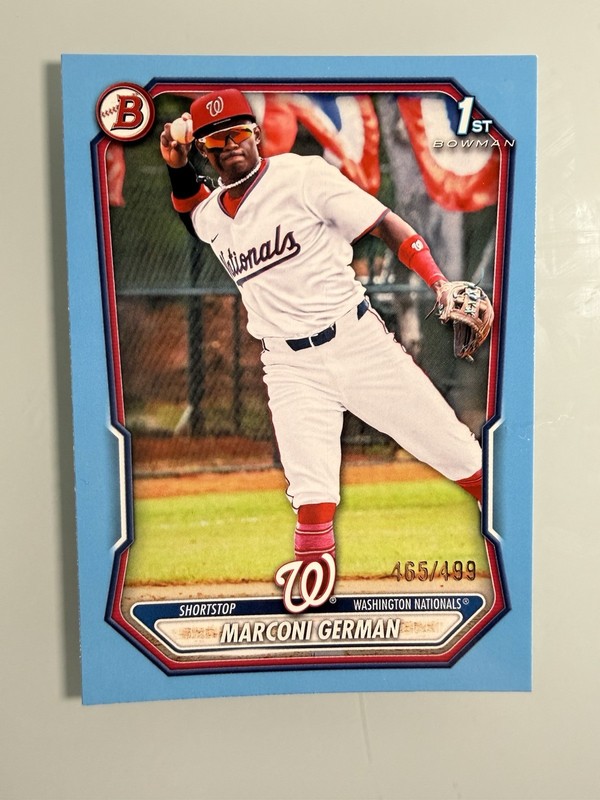 2026 Bowman Sky Blue 1st Bowman Marconi German /499 Washington Nationals #BP-100