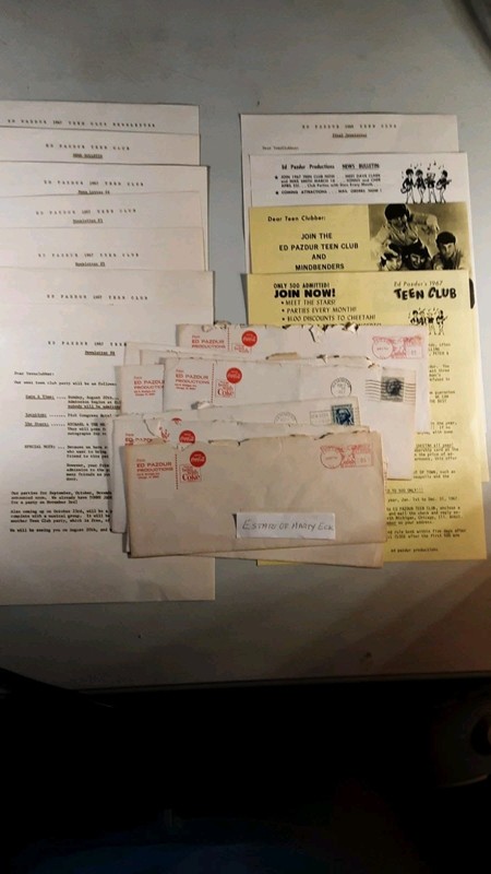 ED PAZDUR = Lot Of 11 Teen Club Newsletters 1966 And 1967