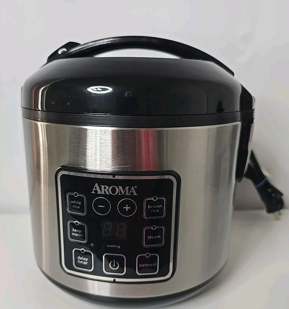 Aroma 8-Cup Cooked Rice/Grain Cooker Steamer New Bonded Granite Coating Tested