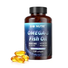 BIO NUTRI Triple Strength Omega 3 Fish Oil, 3000 mg Fish Oil Supplements